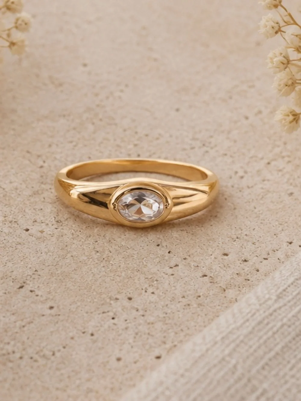 NWT Gold Crystal Marquise Ring - Women Jewelry size 7 **2 for 20**